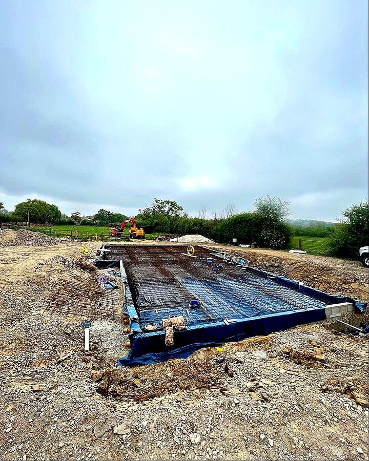 JDG Groundworks — Rebar mesh, DPM membrane and services — ready for pour